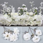 Artificial White Flowers Combo - 6 Stems Silk Floral Arrangement