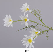 Artificial White Flowers Combo - 6 Stems Silk Floral Arrangement