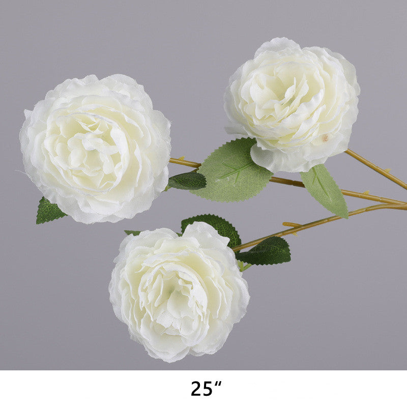 Artificial White Flowers Combo - 6 Stems Silk Floral Arrangement
