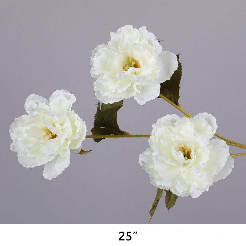 Artificial White Flowers Combo - 6 Stems Silk Floral Arrangement