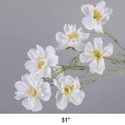 Artificial White Flowers Combo - 6 Stems Silk Floral Arrangement