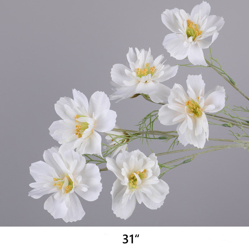 Artificial White Flowers Combo - 6 Stems Silk Floral Arrangement