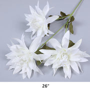 Artificial White Flowers Combo - 6 Stems Silk Floral Arrangement