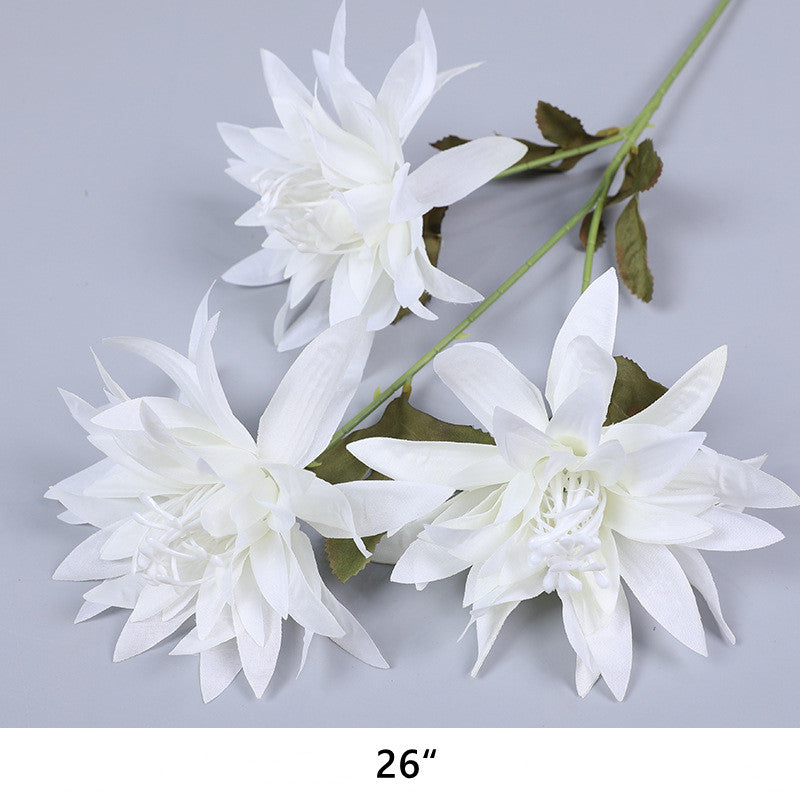 Artificial White Flowers Combo - 6 Stems Silk Floral Arrangement