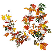 Artificial White Pumpkin Maple Vine Fall Harvest Rattan Hanging Ornament, Bulk Quantity