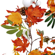 Artificial White Pumpkin Maple Vine Fall Harvest Rattan Hanging Ornament, Bulk Quantity