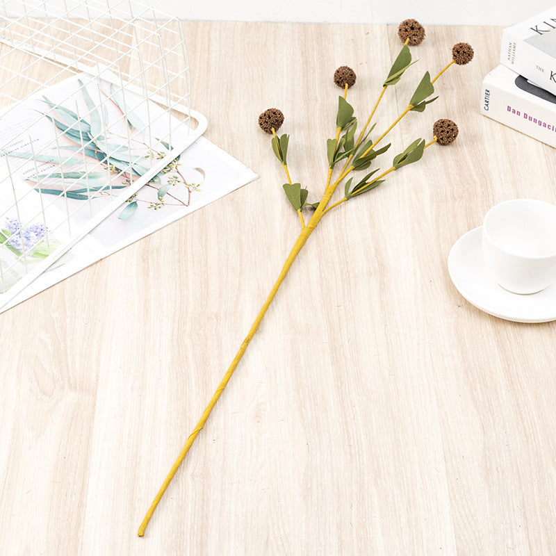 31 Inch Artificial Windmill Fruit Flower Stems, 10 Pcs Long Scabiosa Pods Balls, Bulk Wholesale
