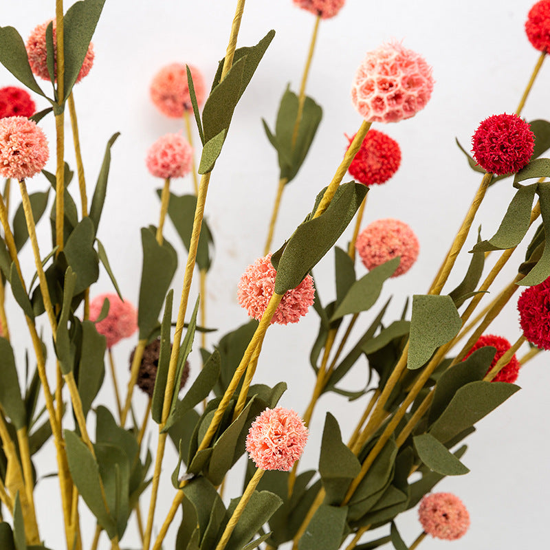 31 Inch Artificial Windmill Fruit Flower Stems, 10 Pcs Long Scabiosa Pods Balls, Bulk Wholesale