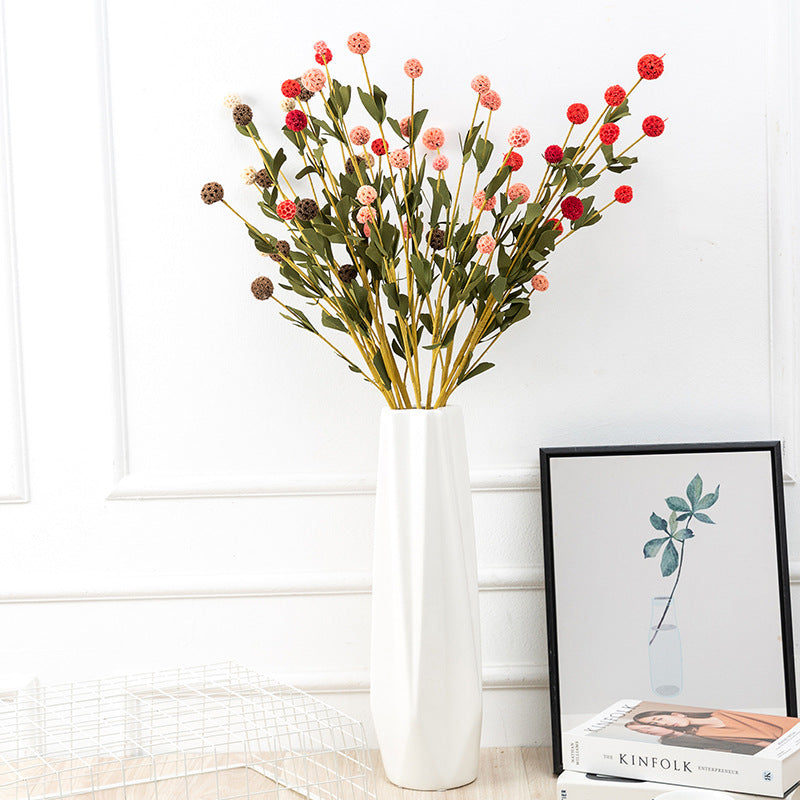 31 Inch Artificial Windmill Fruit Flower Stems, 10 Pcs Long Scabiosa Pods Balls, Bulk Wholesale