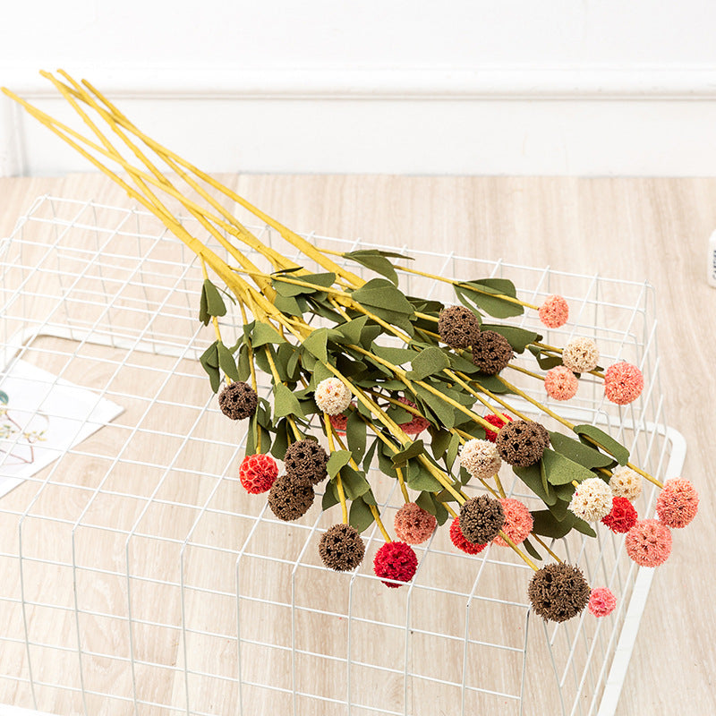 31 Inch Artificial Windmill Fruit Flower Stems, 10 Pcs Long Scabiosa Pods Balls, Bulk Wholesale