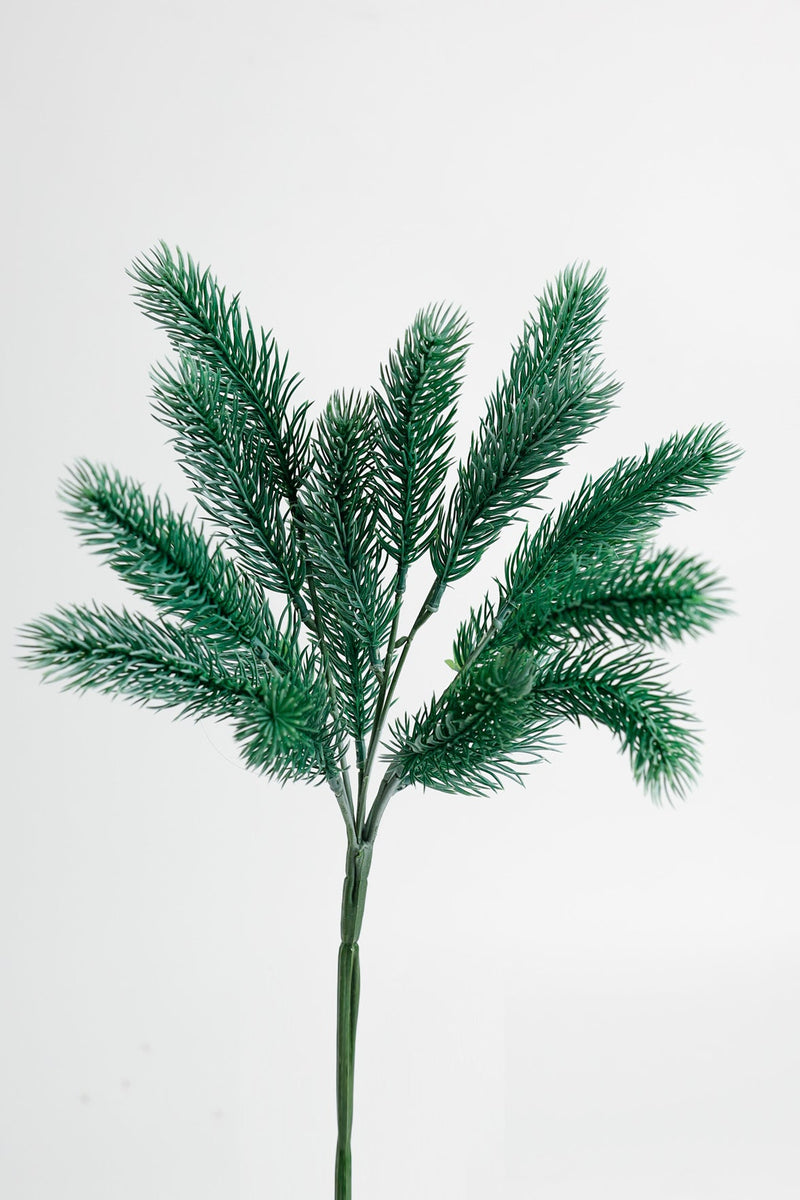 14 Inch Artificial Pine Bush Plants, Bulk Wholesale, 14" Silk Pine Foliage