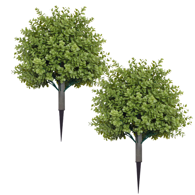 Artificial Topiary Bushes with Spike Stakes, UV Resistant Outdoor Fake Shrubs, Bulk Quantity