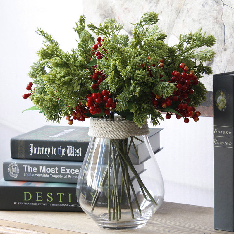 Artificial Cypress Stem 14.57 Inch Realistic 10 Pcs Bulk for Christmas DIY Crafts Holiday Wreath Mantel Decoration