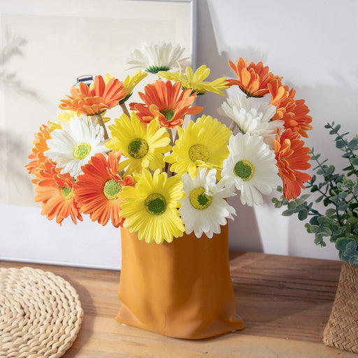 11.8 Inch Artificial Gerbera Daisy Stems, 6 Pcs Real Touch PU Flowers with Bendable Stems for Wedding Bouquets and Home Decor