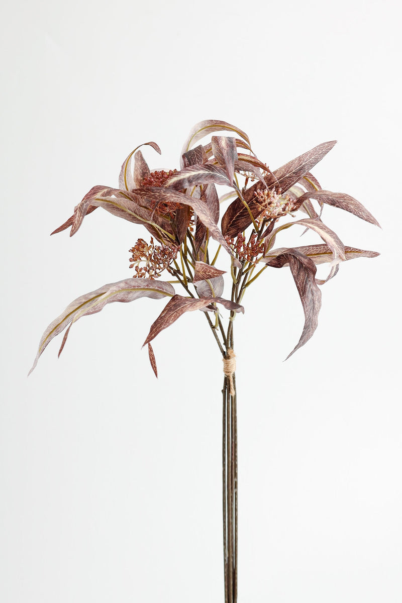 Artificial Eucalyptus Small Bouquet with Fruits 15 Inch Silk 1 Pc