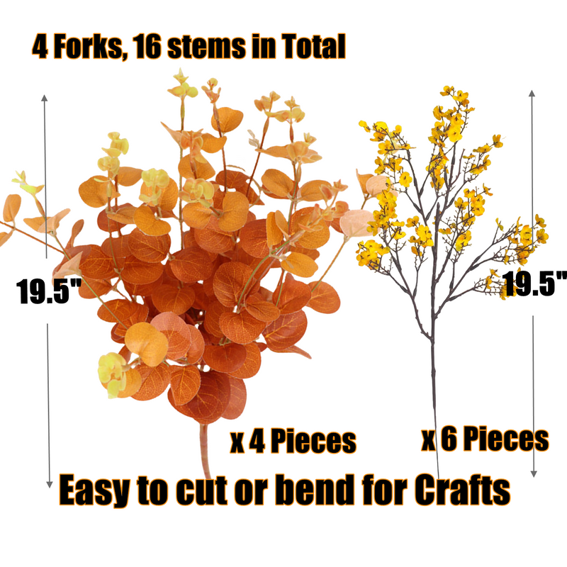 18 Inch Artificial Gypsophila Bouquet, Autumn Colors, Bulk Floral Arrangement, 10 Stems