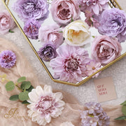 Artificial Flowers Combo Box Set, 50 Pcs Faux Silk Flowers with Stems for DIY Wedding Bouquets Centerpieces Baby Shower Party