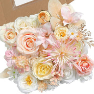Artificial Flowers Combo Box Set, Silk Roses Stems for DIY Bridal Wedding Bouquets Baby Shower Floral Arrangements Centerpiece Table Party Home Decorations