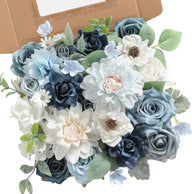 Artificial Flowers Combo Box Set, Silk Roses Stems for DIY Bridal Wedding Bouquets Baby Shower Floral Arrangements Centerpiece Table Party Home Decorations