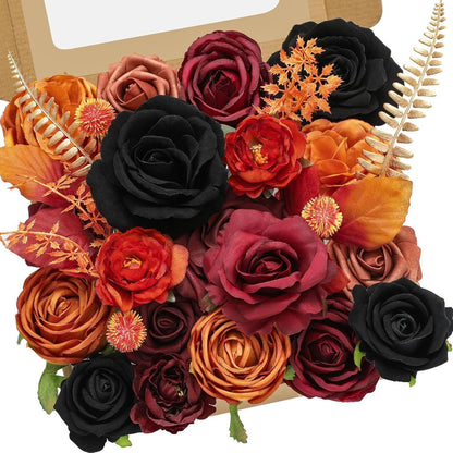Artificial Flowers Combo Box Set, Silk Roses Stems for DIY Bridal Wedding Bouquets Baby Shower Floral Arrangements Centerpiece Table Party Home Decorations