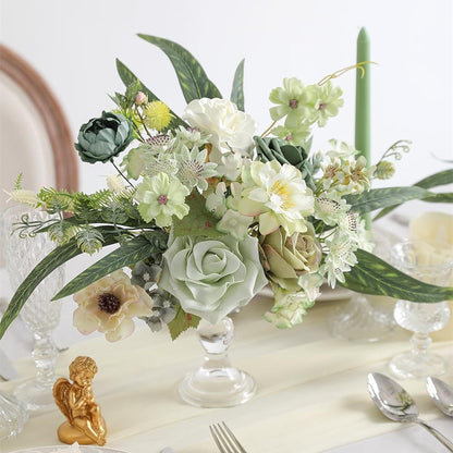 Artificial Flowers Combo Box Set, Silk Roses Stems for DIY Bridal Wedding Bouquets Baby Shower Floral Arrangements Centerpiece Table Party Home Decorations