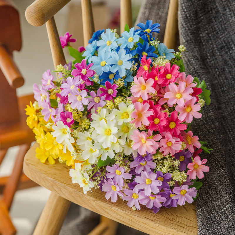 12 Bundles Faux Daisy Flowers 12 Inch UV Resistant Artificial Greenery for DIY Home Garden Wedding Party Decor