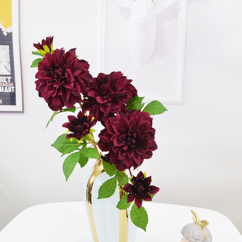 24 Inch Artificial Silk Dahlia Flowers 10 Stems Long Stem Wedding Bouquets Fall Decor