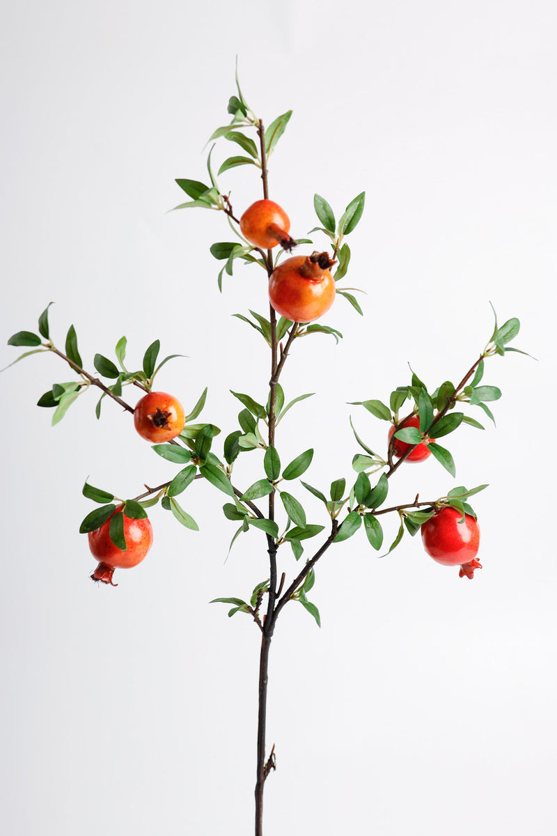 Artificial Pomegranate Branches 37 Inch 10 Pcs Bulk Silk Fruit Stems