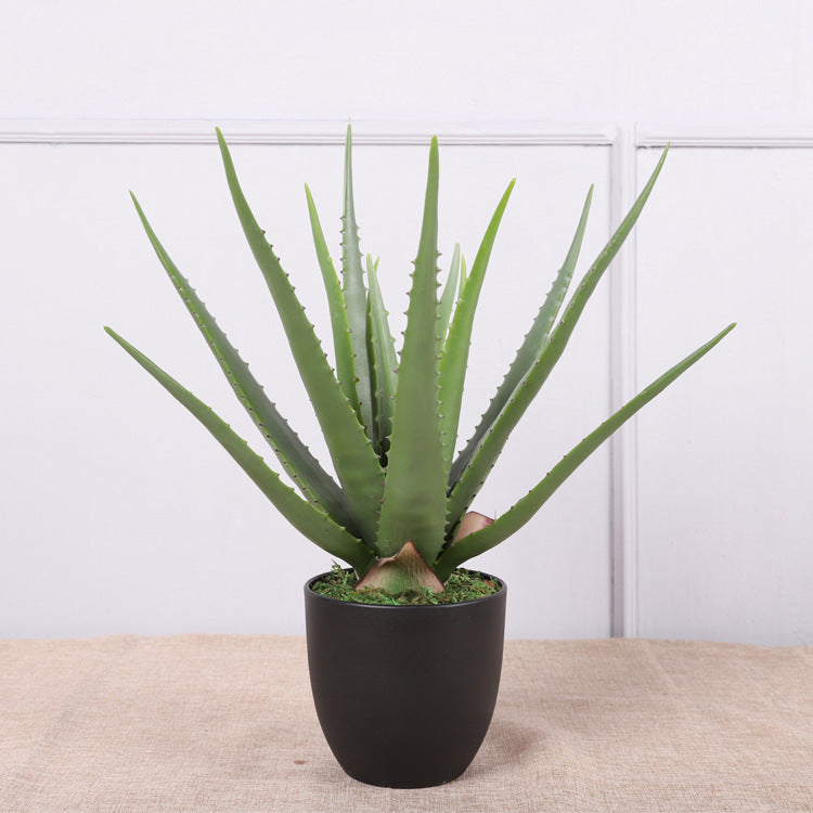 4 Pcs Artificial Aloe Vera Plants Green Potted Succulent Decor