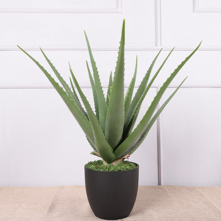 4 Pcs Artificial Aloe Vera Plants Green Potted Succulent Decor