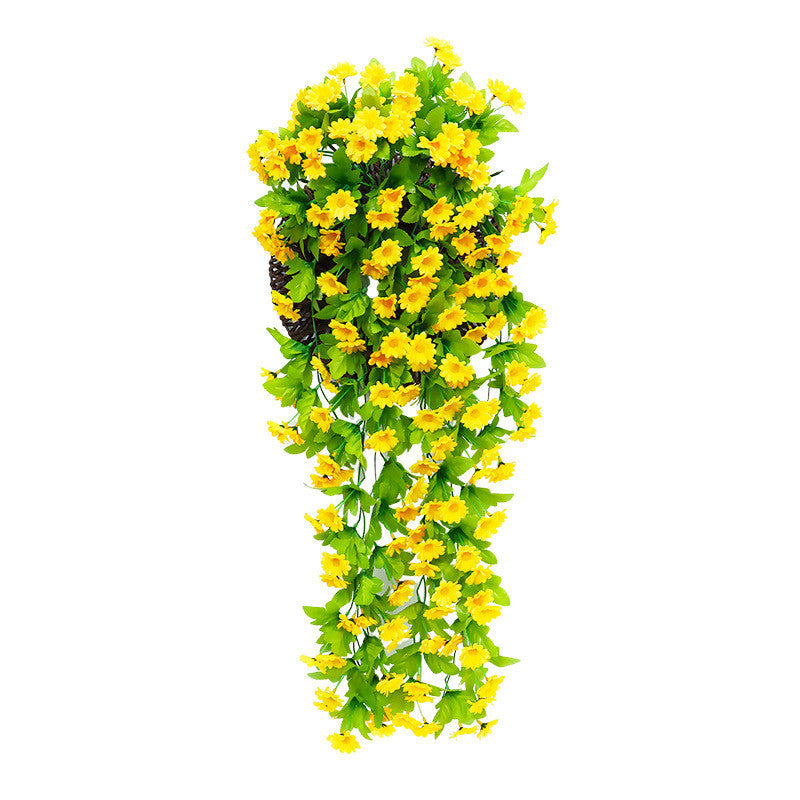 2 Pcs Artificial Trailing Daisy Hanging Flowers UV Resistant for Outdoors