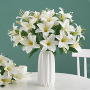 2 Pcs 13 Inch Artificial Lily Bush Bouquet Table Centerpiece Arrangement