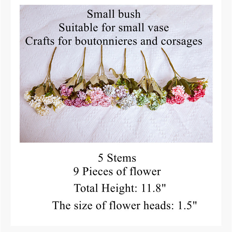 11 Inch Artificial Mini Snowball Bush Stems, 10 Pcs Fall Autumn Flowers for Decoration