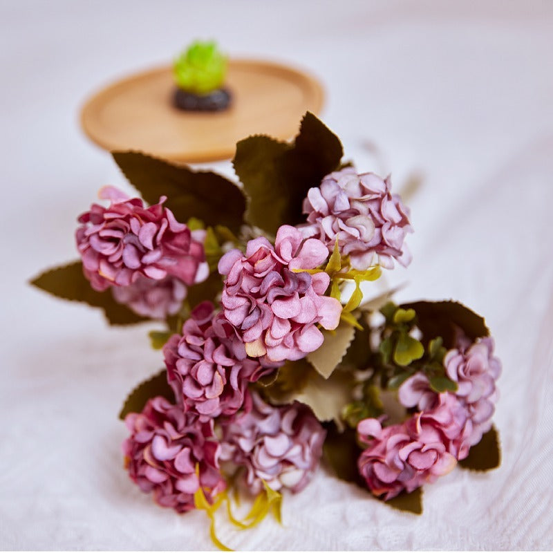 11 Inch Artificial Mini Snowball Bush Stems, 10 Pcs Fall Autumn Flowers for Decoration