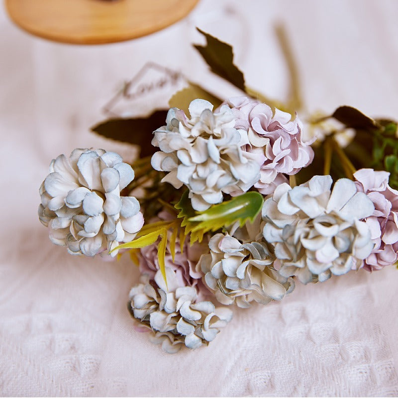 11 Inch Artificial Mini Snowball Bush Stems, 10 Pcs Fall Autumn Flowers for Decoration
