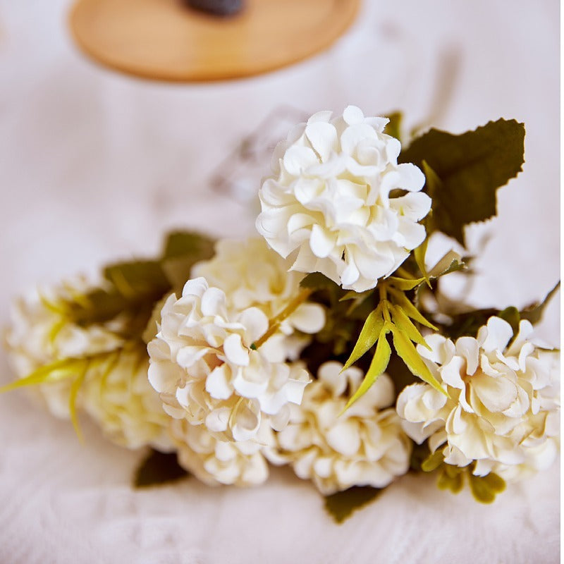 11 Inch Artificial Mini Snowball Bush Stems, 10 Pcs Fall Autumn Flowers for Decoration