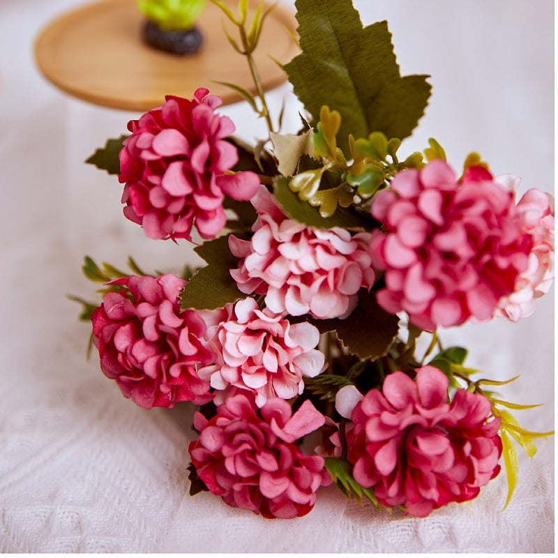 11 Inch Artificial Mini Snowball Bush Stems, 10 Pcs Fall Autumn Flowers for Decoration
