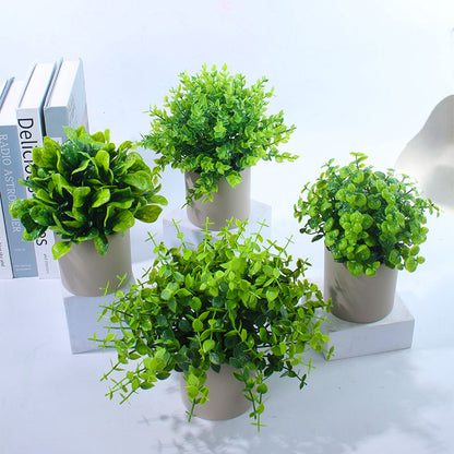 Artificial Mini Potted Plants Set, Faux Greenery with Pots for Living Room, Office & Home Decor, Assorted Fake Plants for Shelf & Tabletop
