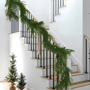 6 Ft Real Touch Norfolk Pine Garland 6ft Lifelike Artificial Greenery for Christmas Decor