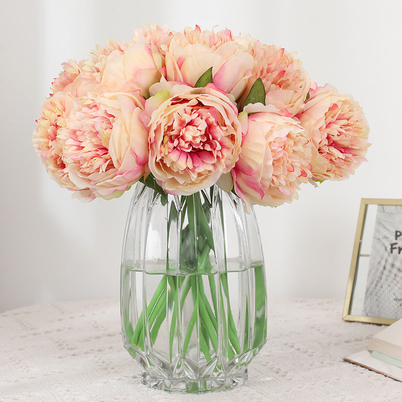 11.8 Inch Artificial Silk Peonies Bouquet, 10 Pcs Faux Peony Flowers Bulk Wholesale