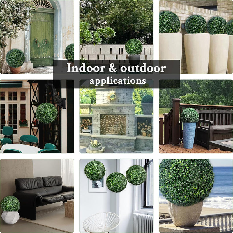 Artificial Boxwood Topiary Ball 6 Inch Green Faux Plant Decorative Garden Wedding Outdoor Ball