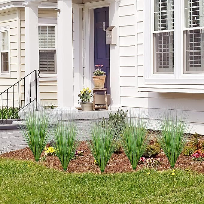 10 Pcs Large Artificial Onion Grass Plants 12 Inch Greenery Shrubs for Indoor and Outdoor Decor