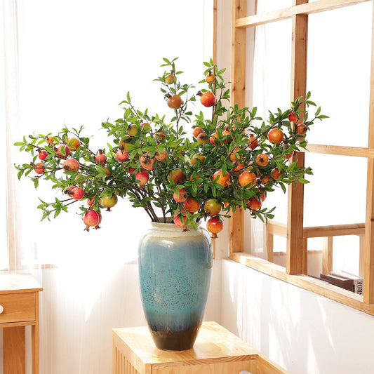 Artificial Pomegranate Branches 37 Inch 10 Pcs Bulk Silk Fruit Stems