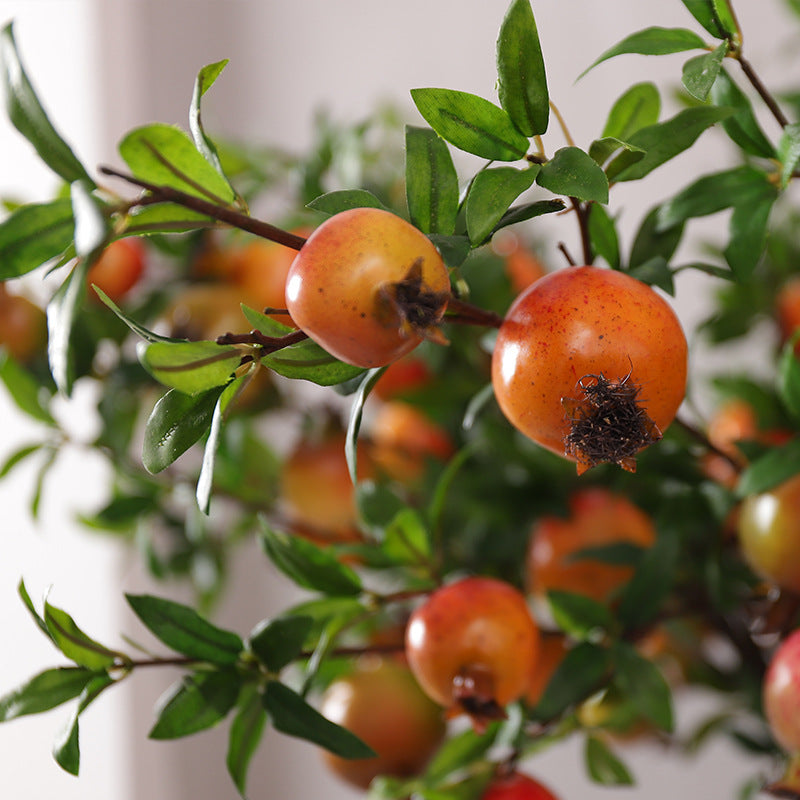 Artificial Pomegranate Branches 37 Inch 10 Pcs Bulk Silk Fruit Stems