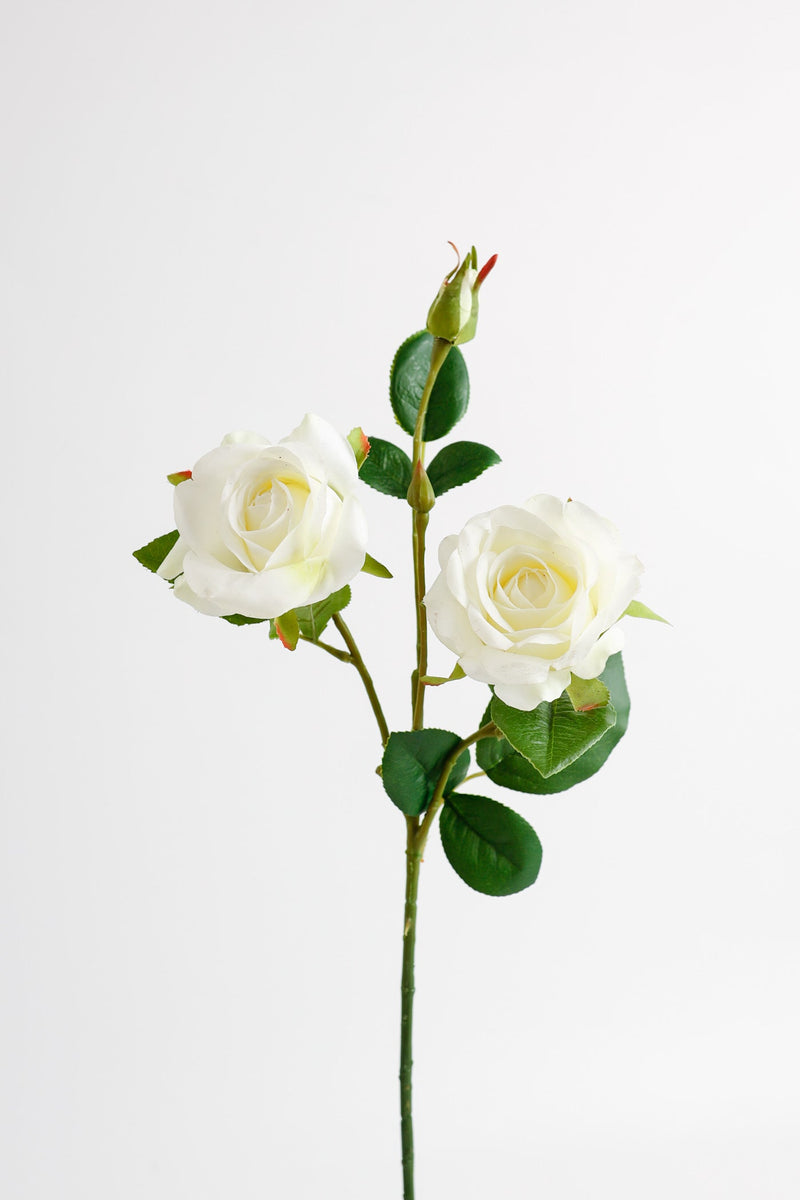 Rose Spray Artificial Silk Flowers 12 Inch 6 Stems Red Silk Roses