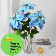 Real Touch Velvet Poinsettia Bush Bouquet 20 Inch Artificial Christmas Flower