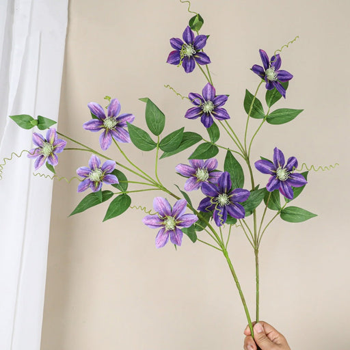 31 Inch Clematis Spray Stems 10 Pcs Artificial Silk Flowers Bulk Pack