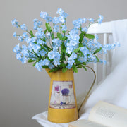 4 Pcs 18.5 Inch Artificial Silk Forget Me Not Flowers Blue Bouquet for Fall Decor Wedding Vase Arrangement