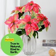 Real Touch Velvet Poinsettia Bush Bouquet 20 Inch Artificial Christmas Flower