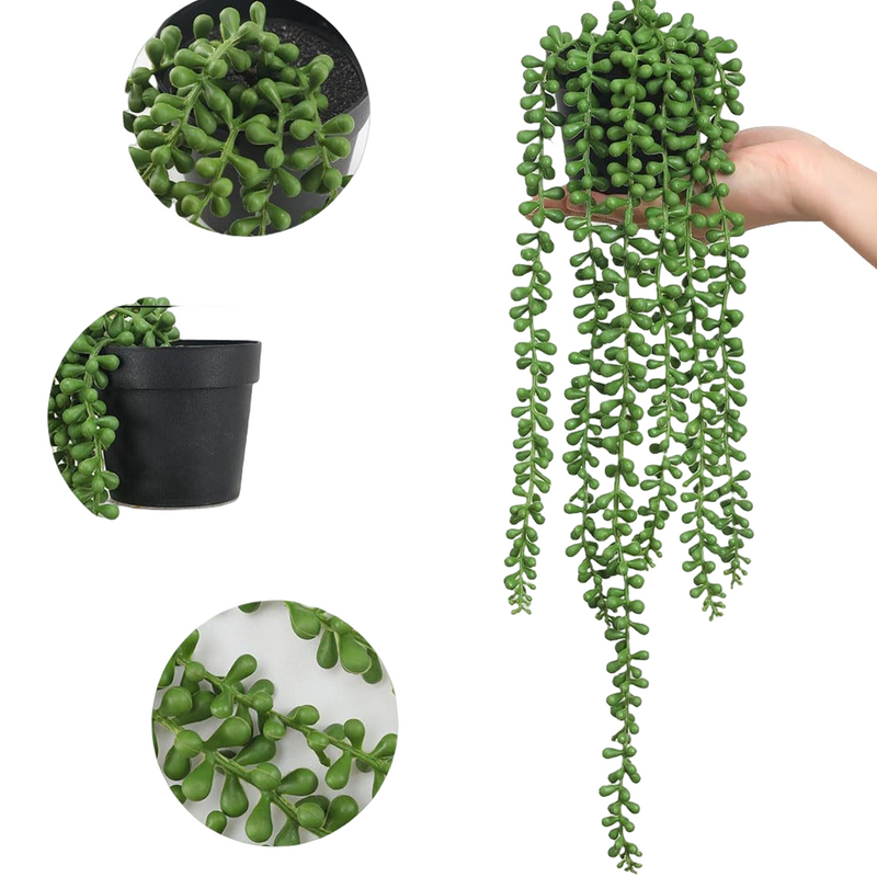 18 Inch String of Pearls Artificial Trailing Succulent Plant in Pot, Bulk Quantity